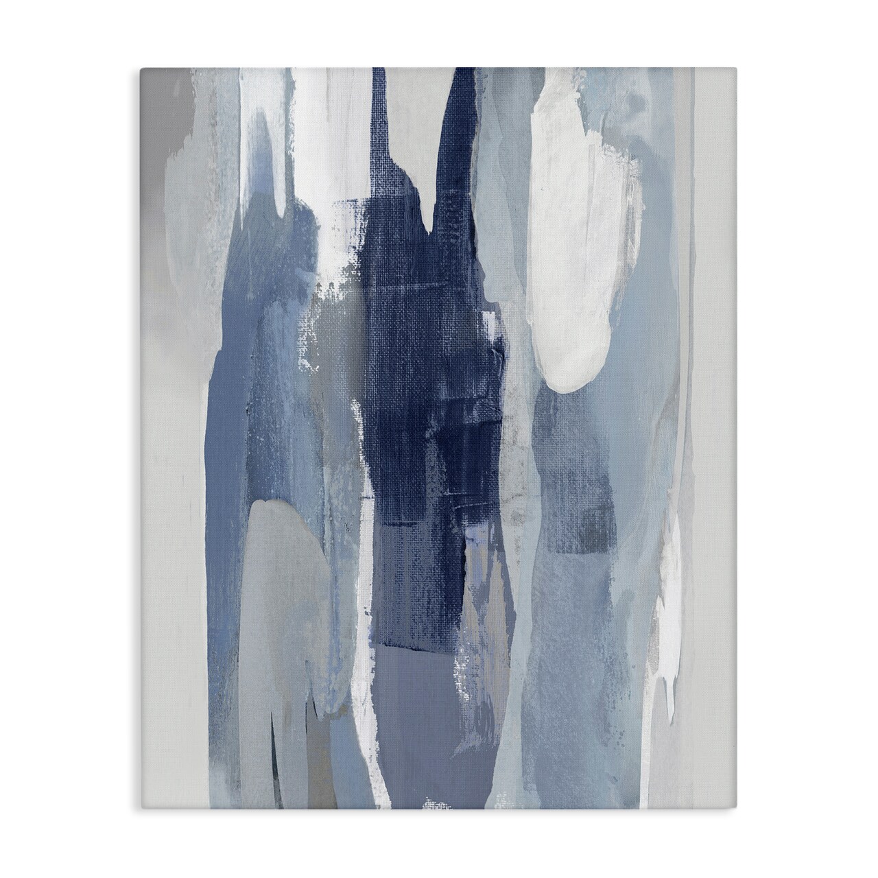 Stupell Industries Layers of Blue and White Abstract Movements Canvas Design By Jackie Hanson